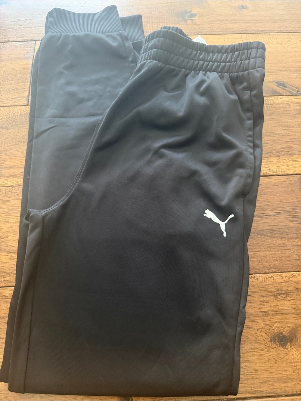 Puma Kids Black Jogger Pants with White Logo